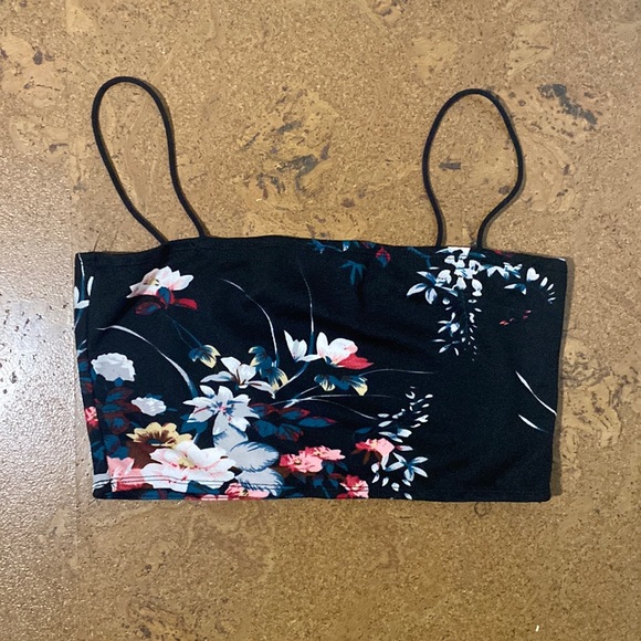 Shein Floral Crop Top - Picture 1 of 4